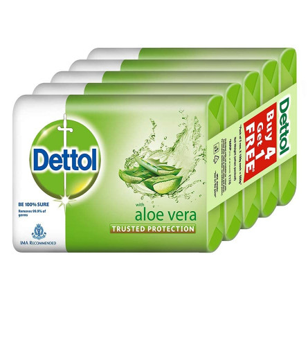 Dettol Bathing Soap Aloe Vera 100 g (Pack of 5) Fs