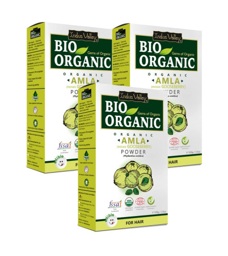 INDUS VALLEY 100% Organic Amla Powder 100 gm (Pack of 3) Fs