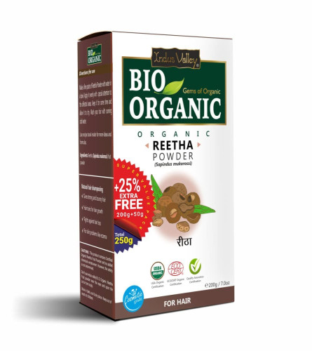 INDUS VALLEY Bio Organic Reetha Powder 250 gm (Fs)