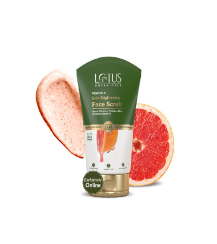 Lotus Botanicals Skin Brightening Face Scrub | Vitamin C | Sulphate, Silicon, 100 gm | pack of 2 | free shipping
