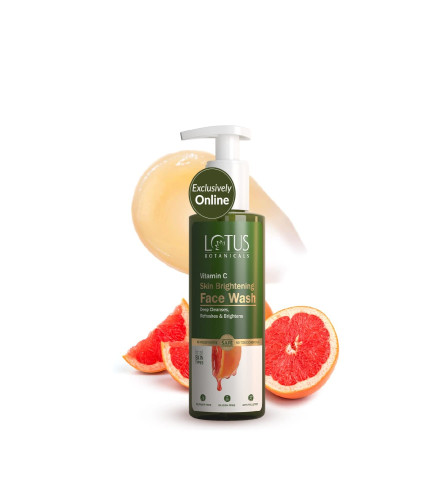 Lotus Botanicals Skin Brightening Face Wash | Vitamin C | Sulphate, Silicon & Chemical Free | 180 ml (pack of 2) free shipping