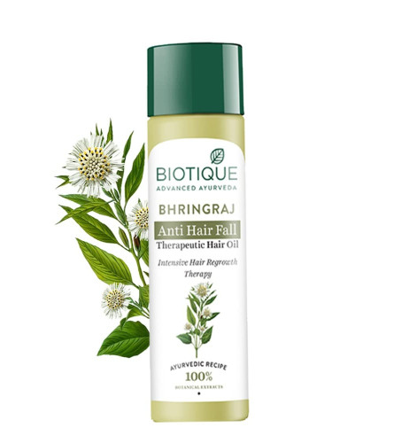 Biotique Bio Bhringraj Therapeutic Hair Oil for Falling Hair Intensive Hair Regrowth Treatment, 200 ml | free shipping