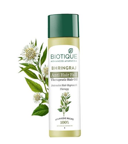 Biotique Bio Bhringraj Therapeutic Hair Oil for Falling Hair Intensive Hair Regrowth Treatment