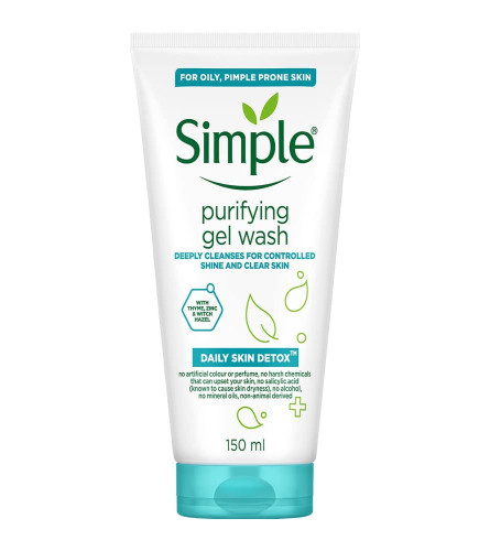 Simple Daily Skin Detox Purifying Facial Wash, 150 ml | pack of 2 | free shipping