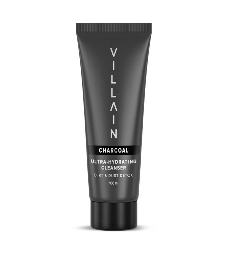 Villain Men's Charcoal Ultra-Hydrating Face Wash For Oil & Dirt Removal 100 ml (pack of 2)