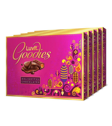 LuvIt. Goodies Chocolates Assorted Gift Pack | Diwali Chocolate Gift Set | Best Gift Box for Diwali Celebration | Multipack | Pack of 5-148.5g Each