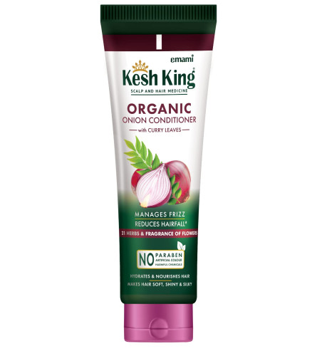 Emami Kesh King Organic Onion Conditioner with Curry Leaves for Hydrated and Nourished Hair, 200 ml | free shipping
