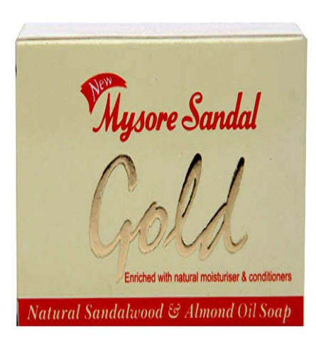 Mysore Sandal Essential Oil Gold Soap with Natural Moisturizer and Conditioners, 125 g - Pack of 6 (free shipping)
