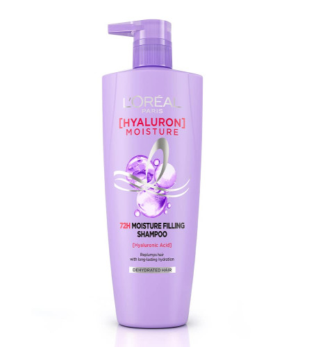 L'Oreal Paris Moisture Filling Shampoo, With Hyaluronic Acid, For Dry & Dehydrated Hair, Adds Shine & Bounce, Hyaluron Moisture 72H, 650 ml | free shipping