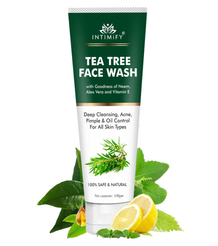 INTIMIFY Tea Tree Face Wash For Skin Acne & Oily Skin, Brightening, 100 gm | pack of 2 | free shipping