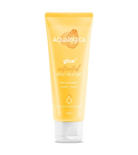 Aqualogica Glow+ Activated Aloe Vera Gel for Nourished Skin & Hair with Papaya & Vitamin C | 200 ml (pack of 2) free shipping