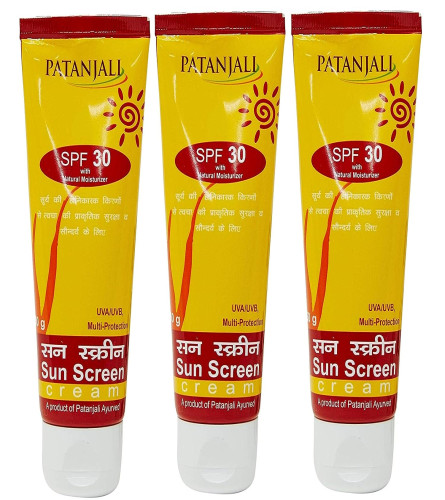 Patanjali Sun Screen Cream SPF30, 50 g (Pack of 3) free shipping