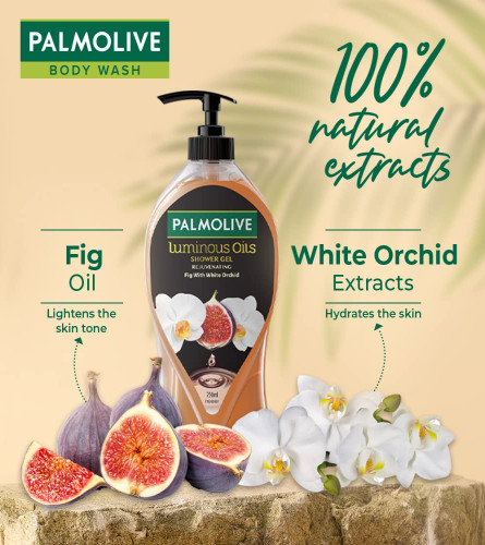 Palmolive White Orchid & Fig Oil Luminous Oils Rejuvenating Body Wash 750 ml (Fs)