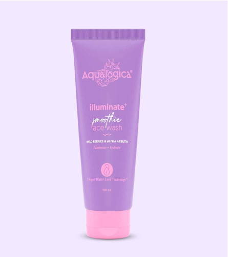 Aqualogica Illuminate+ Smoothie Face Wash with Wild Berries and Alpha Arbutin - 100 ml | pack of 2 | free shipping