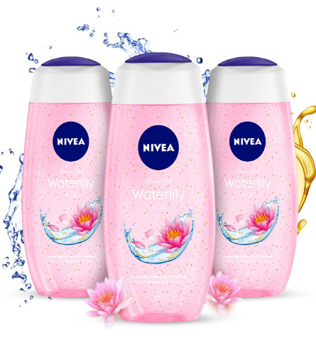 NIVEA Waterlily and Oil Shower Gel, 250ml (Pack of 3)