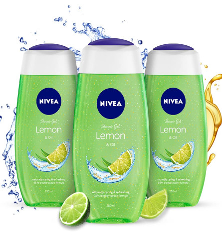 Nivea Lemon and Oil Shower Gel, 250ml (Pack of 3)