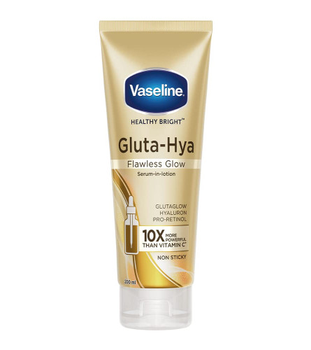 Vaseline Gluta-Hya Flawless Glow, 200ml, Serum-In-Lotion (pack of 2) free shipping