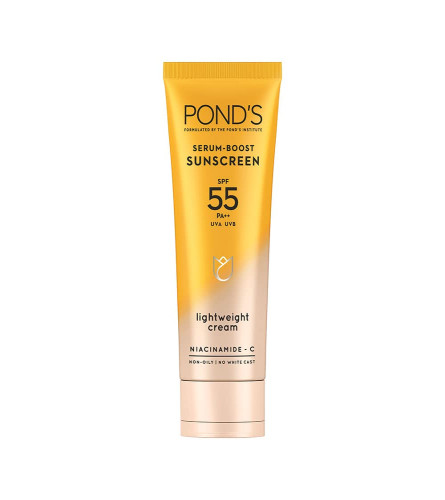 POND'S Serum boost Sunscreen the power of SPF 55 and NIACINAMIDE-C Serum, 50 g (pack of 3) free shipping