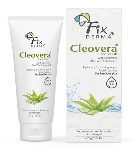 Fixderma Cleovera, Aloe Vera Face Wash with Vitamin E 75 gm (Pack of 2)