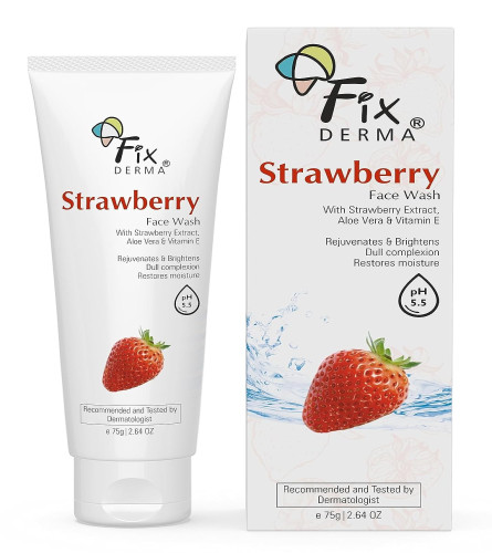 Fixderma Strawberry Face Wash with Vitamin E & Strawberry Extract 75g (Pack of 2)
