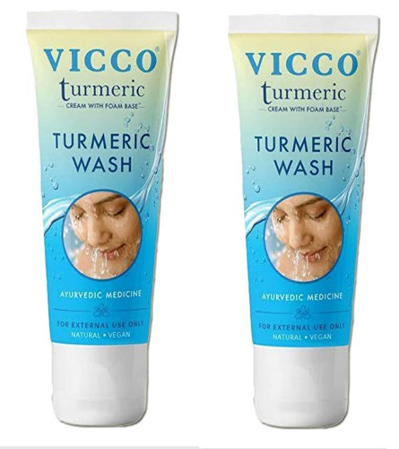 Vicco Turmeric With Foam Base Facewash (Pack of 2), 70gm Free shipping worldwide