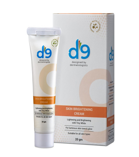 D9 Skin Brightening Cream | All Skin Types | Designed by Dermatologists | Unisex | 20 gm (pack of 2) free shipping