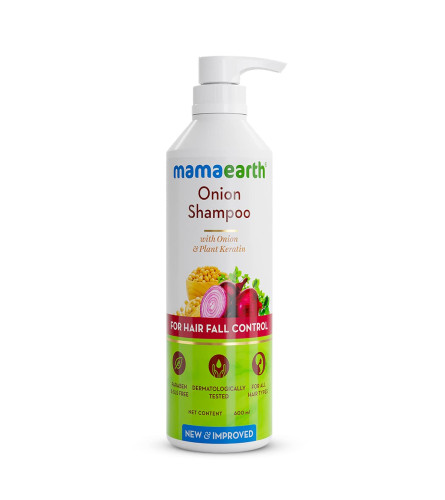 Mamaearth Onion Shampoo For Hair Growth & Hair Fall Control With Onion & Plant Keratin, 600ml
