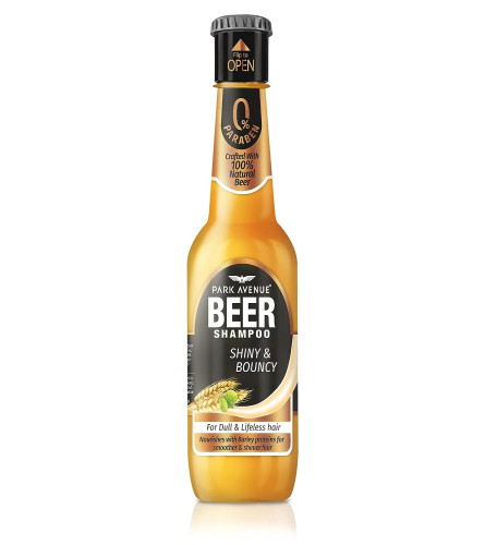 Park Avenue Beer shampoo for Shiny And Bouncy hair, with Hops, Barley, Proteins and Vit. B, 350ml