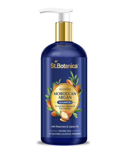 St.Botanica Moroccan Argan Shampoo 300ml, with Moroccan Argan Oil to Nourish Dull, Dry & Frizzy Hair | Helps Control Hair Fall & Promotes Hair Growth | Paraben & Sulphate Free | Vegan | Cruelty Free