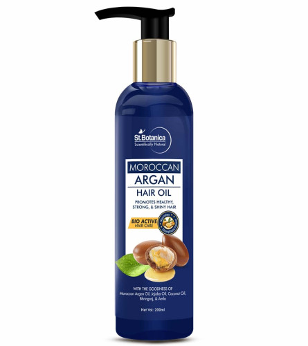 St.Botanica Moroccan Argan Hair Oil 200ml with Argan, Jojoba, Rosemary & Castor Oil to Strengthen