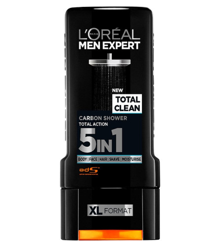 L'Oreal Paris Men's Expert Total Clean Carbon 5 In 1 Shower Gel (300 ml) free shipping