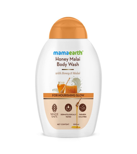 Mamaearth Honey Malai Body Wash with Honey & Malai for Nourishing Glow - 300 ml | free shipping