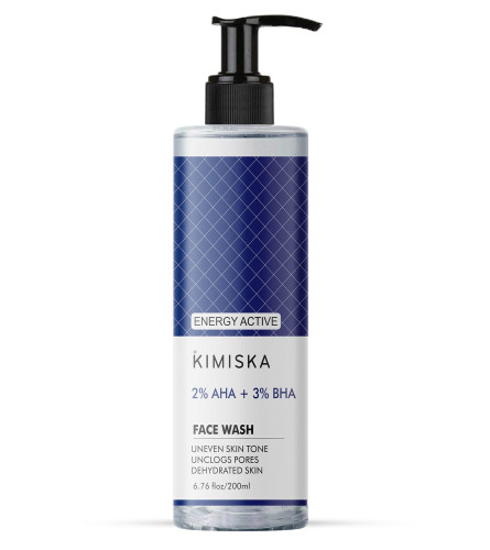 KIMISKA 2% AHA + 3% BHA Face Wash - Face Cleanser - Deep Cleans & Prevents Acne - Face Wash for Skin Brightening - 200 Ml | free shipping