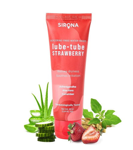 Sirona Glycerine Free Natural Strawberry Lubricant Gel for Men & Women, 50 ml | pack of 2 | free shipping