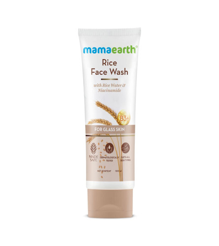 Mamaearth Rice Face Wash With Rice Water & Niacinamide For Glass Skin 100 ml (Pack Of 2) Fs