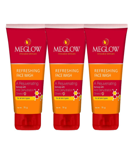 Meglow Refreshing Face Wash with a Rejuvenating 70 gm (Pack of 3)