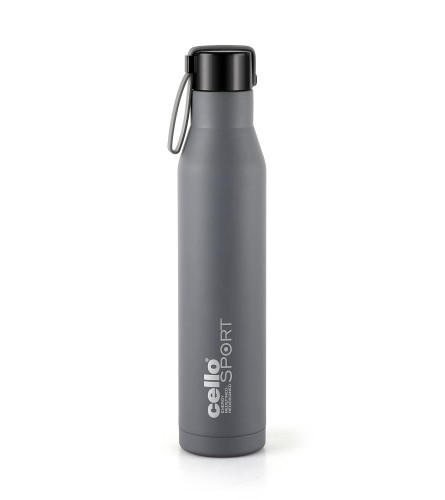 Cello Maestro Stainless Steel Vacuum Insulated Flask Hot & Cold Water Bottle with Screw top Lid Grey 1000 ml