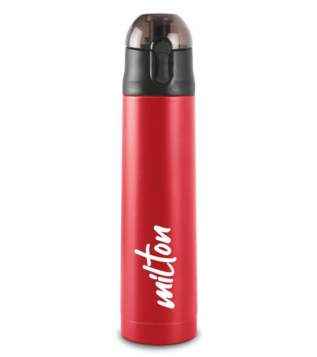 Milton New Crown 900 Thermosteel Hot or Cold Water Bottle, 750 ml, Red