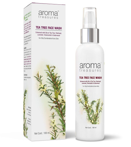 Aroma Treasures Tea Tree Face Wash wash for acne and pimples | 100 ml (pack of 2) free shipping