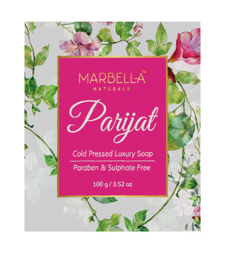 Marbella Naturals Luxury Parijat Cold Pressed Soap, Authentic Handmade Natural Body Bar, Paraben & Sulphate Free - 100 Gm (pack of 2) free shipping
