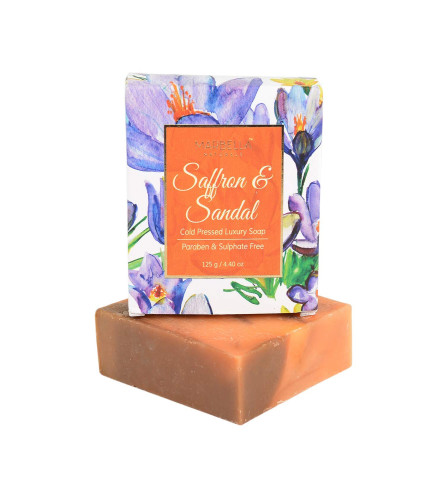 Marbella Naturals Luxury Saffron & Sandalwood Cold Pressed Soap, Handmade, Paraben & Sulphate Free, 125 Gm (pack of 2) free shipping