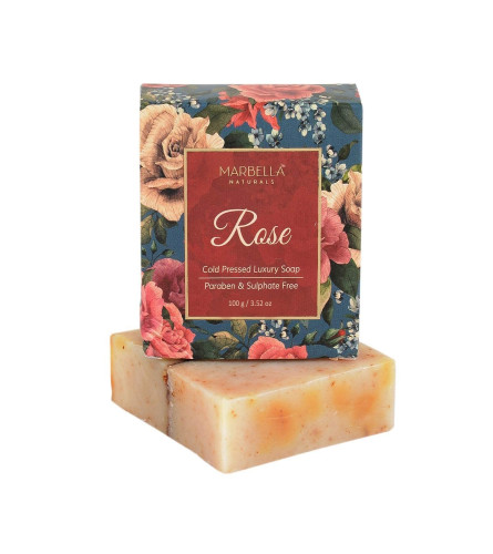 Marbella Naturals Luxury Rose Cold Pressed Soap, Handmade Natural Body Bar, Paraben & Sulphate Free - 100 Gm | pack of 2 (free shipping)