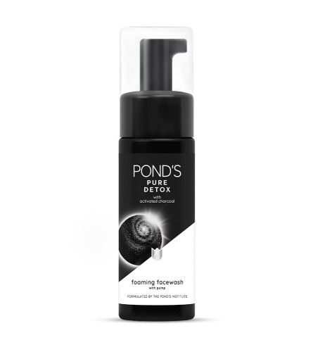 Pond's Pure Detox Foaming Pump Facewash for with Activated Charcoal, 150 ml (pack of 2) free shipping
