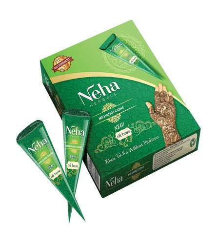 NEHA HERBALS MEHANDI CONE (Pack of 12) Free shipping worldwide