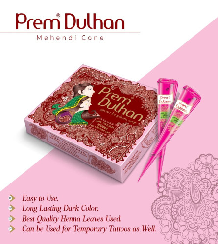 Prem Dulhan hand Designing | Without Chemical | Long Lasting | for Men Women | of 12 Pieces