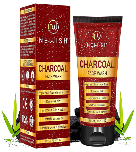 Newish Activated Charcoal Face Wash for Men & Woman| 100 ml (pack of 2) free shipping