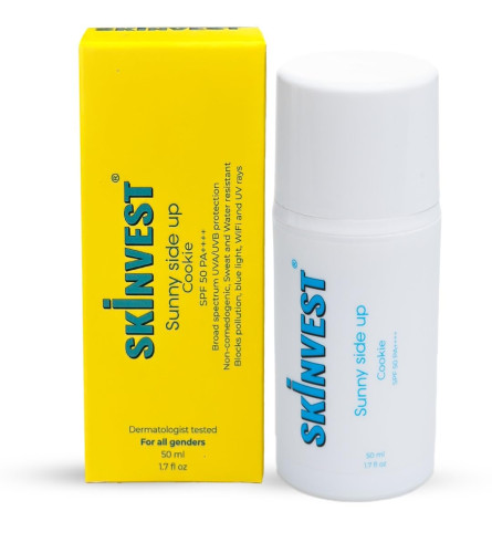 Skinvest Sunny Side Up Sunscreen SPF 50 PA++++ Cream Based Sunscreen For Oily Acne Prone Skin | 50 ml (free shipping)