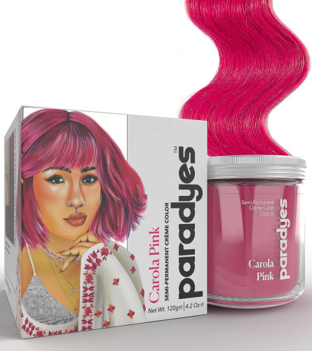 Paradyes Semi-permanent Hair Color jar only 120 gm, (Carola Pink) free shipping