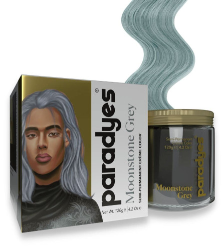 Paradyes Ammonia Free, Cruelty Free, Vegan, DIY application, Semi-permanent Hair Color jar only 120 gm (Moonstone Grey) free shipping