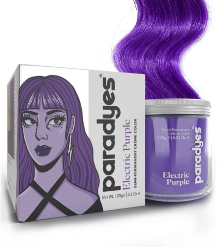 Paradyes Ammonia Free, Cruelty Free, Vegan, DIY application, Semi-permanent Hair Color jar only 120 gm (Electric Purple) free shipping